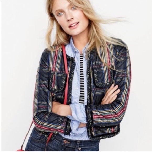 J. Crew Tartan Plaid Lady Quilted Jacket